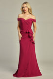 OFF THE SHOULDER SATIN  DRESS