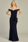 OFF THE SHOULDER SATIN  DRESS