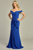 OFF THE SHOULDER SATIN  DRESS