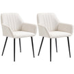 Robbie Modern Dining Chairs Set of 2 with Armrest-Beige