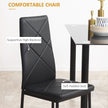 Adam Modern Space-Saving Dining Set for 4-Black