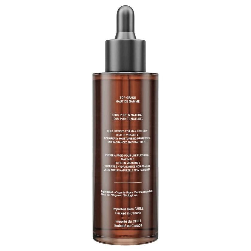 Huile de Rose Musquée 100% Bio de Canadian Grace – Pressée à froid, Pure et Premium pour la régénération et l'hydratation de la peau.