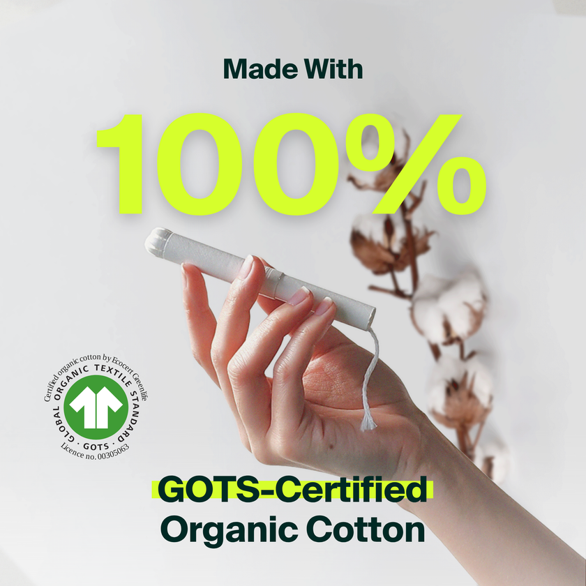 100% Organic Cotton Applicator Tampons - Super