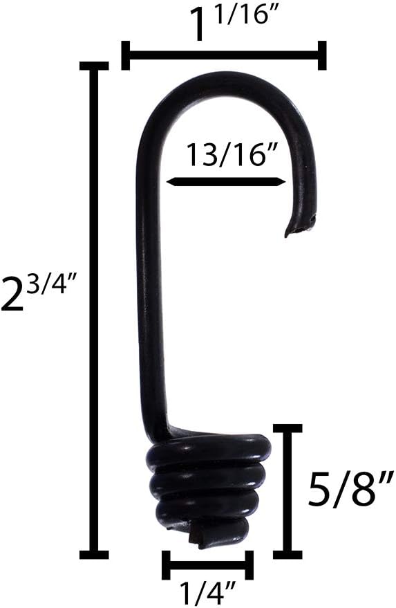 Lehigh Heavy Duty Coated Steel Cord Hooks with Steel Crimp Ring 1/4