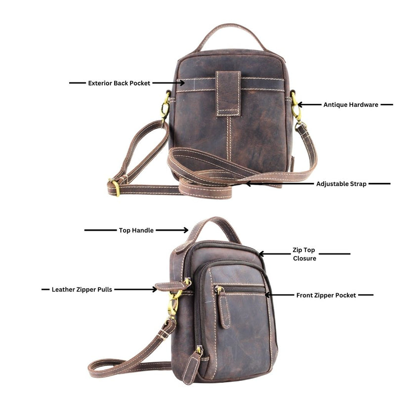 Hunter Leather Bag with Top Handle