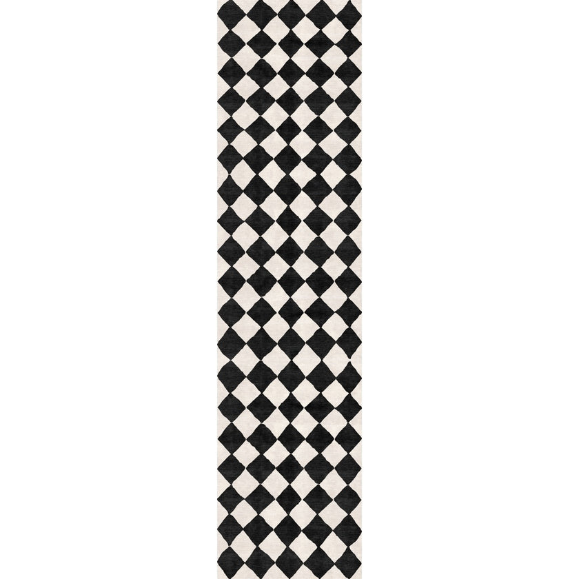 Trestres Checkered Black & Ivory Rug