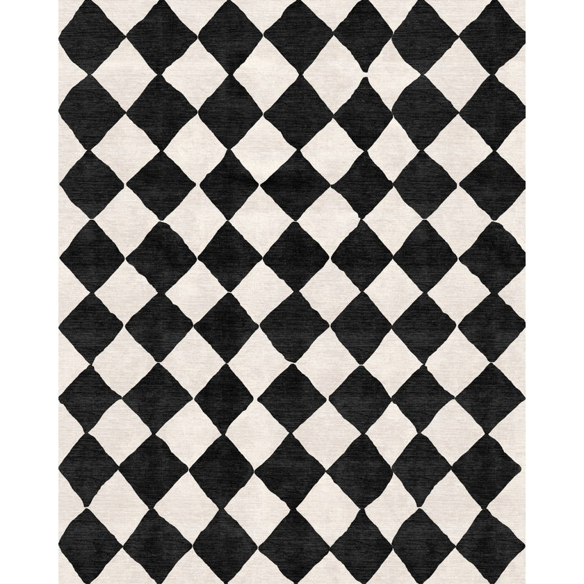 Trestres Checkered Black & Ivory Rug