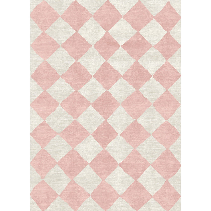 Trestres Checkered Malibu Pink & Ivory Rug