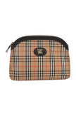 Authentic Burberrys Nova Check Clutch Hand Bag Patter Canvas Leather Beige 5510L