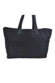 CHANEL New Travel Line Vintage Tote Bag Nylon Leather Black Junk 1911J