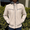 Men’s Hooded Leather Jacket. Sheep Leather Jacket with Removable Hood