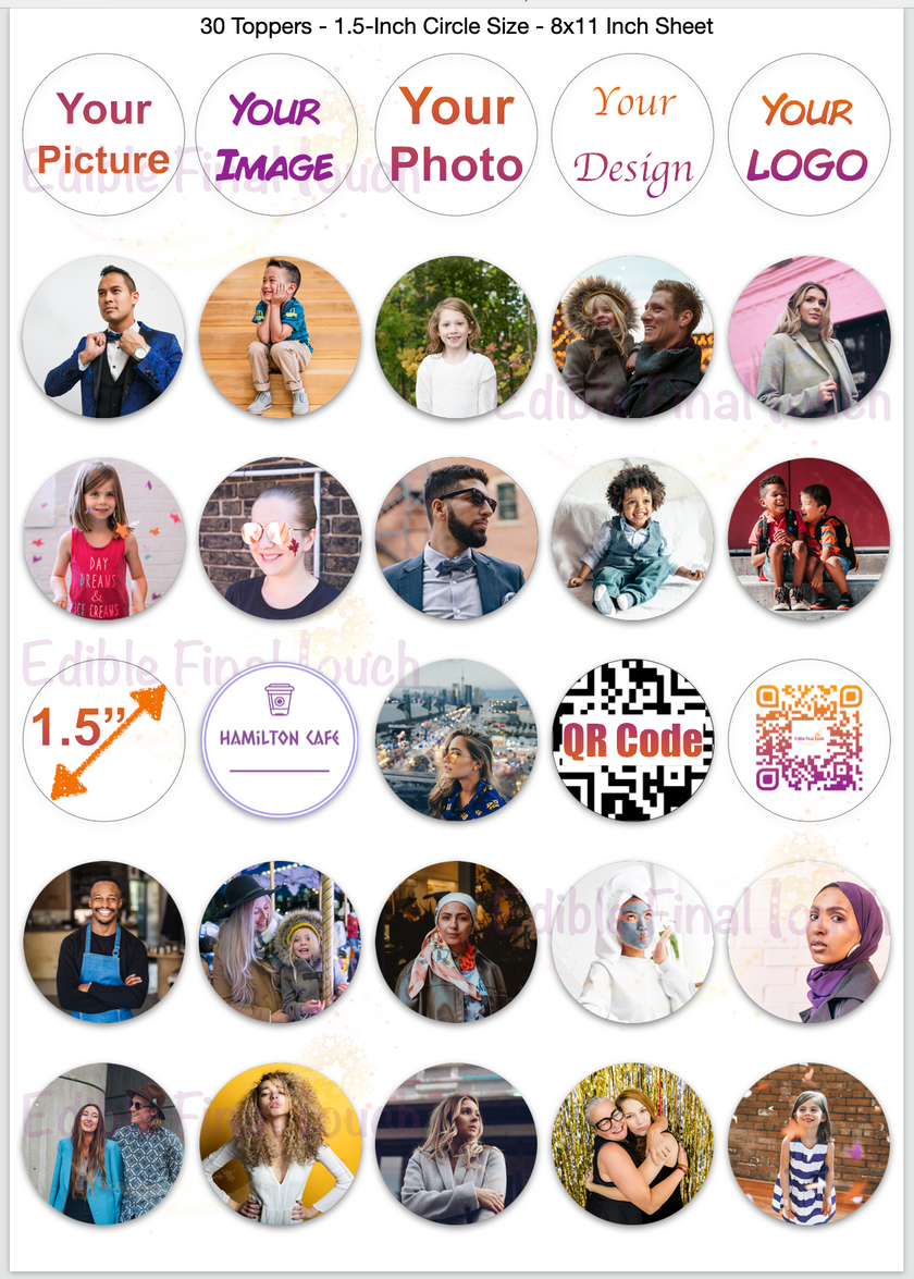 Edible Cupcake Toppers - Custom Cookie Decorations Canada