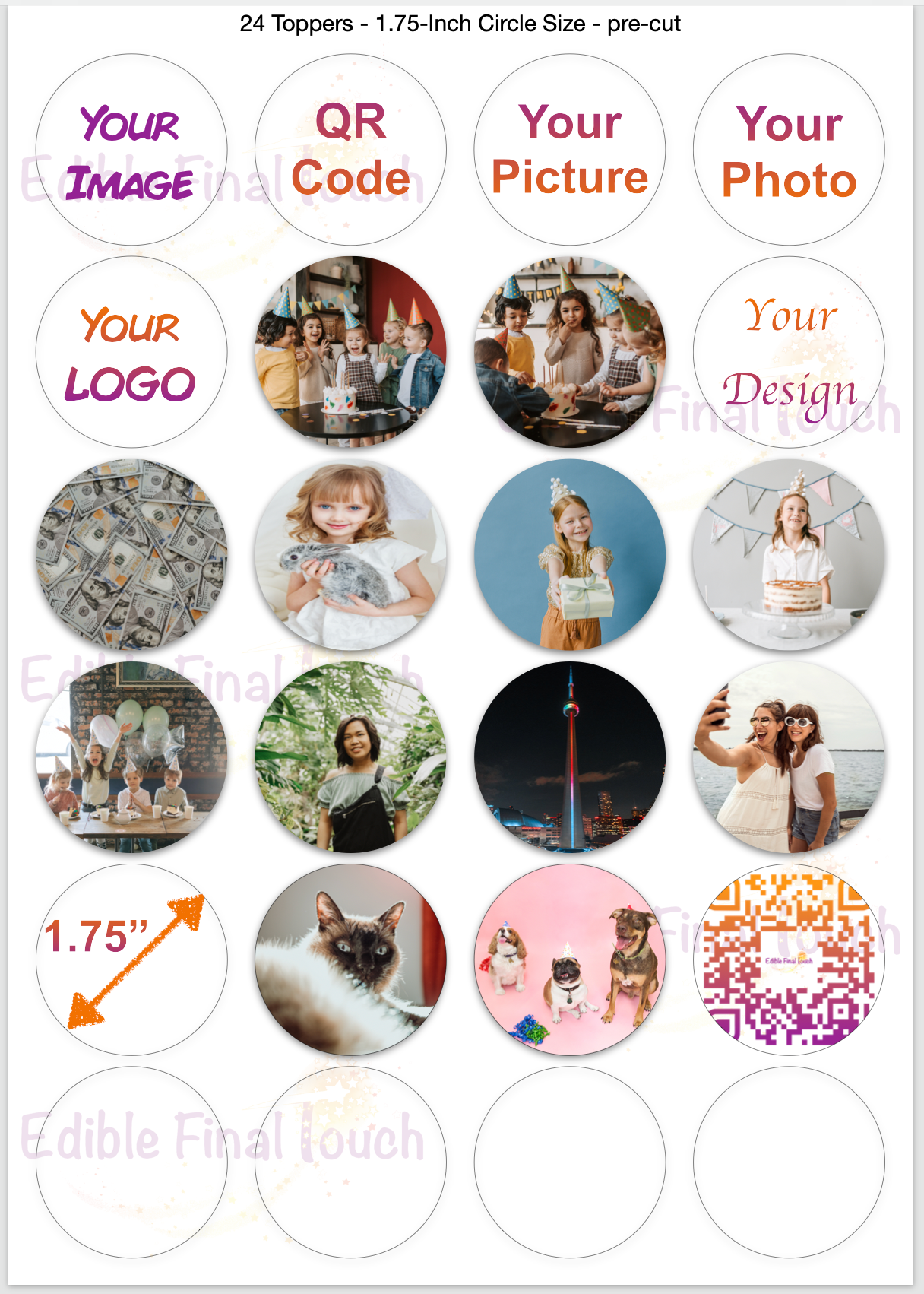 Edible Cupcake Toppers - Custom Cookie Decorations Canada