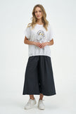 Women's Knit/Woven Combo Top