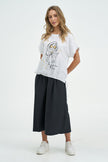 Women's Knit/Woven Combo Top
