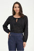 Women's Knit/Woven Combo Top