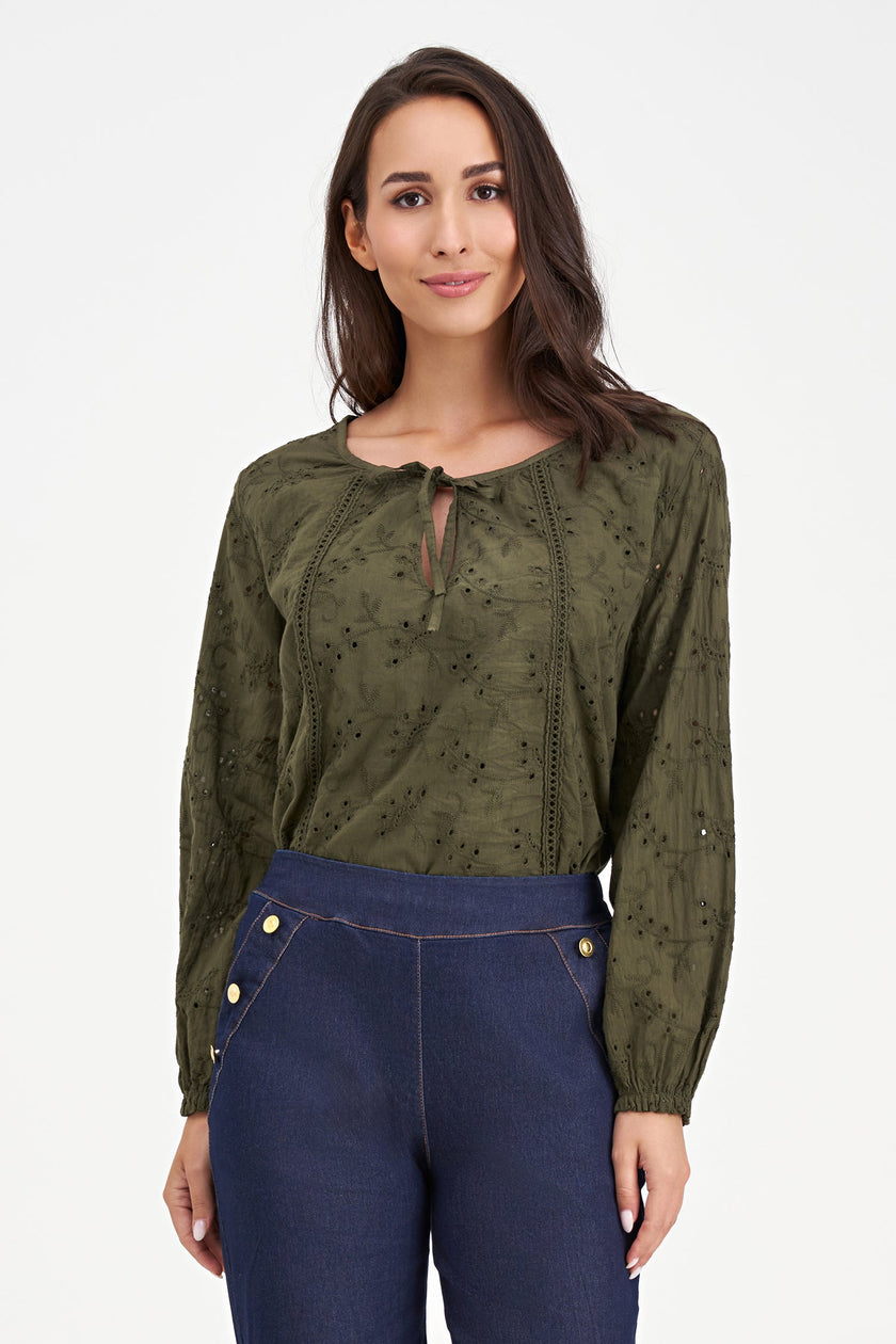 Women's Knit/Woven Combo Top