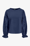 Women's Knit/Woven Combo Top