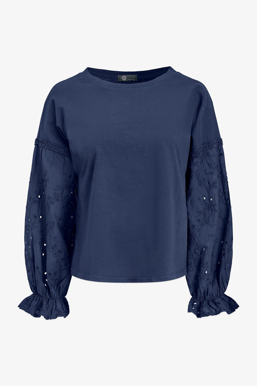 Women's Knit/Woven Combo Top