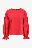 Women's Knit/Woven Combo Top