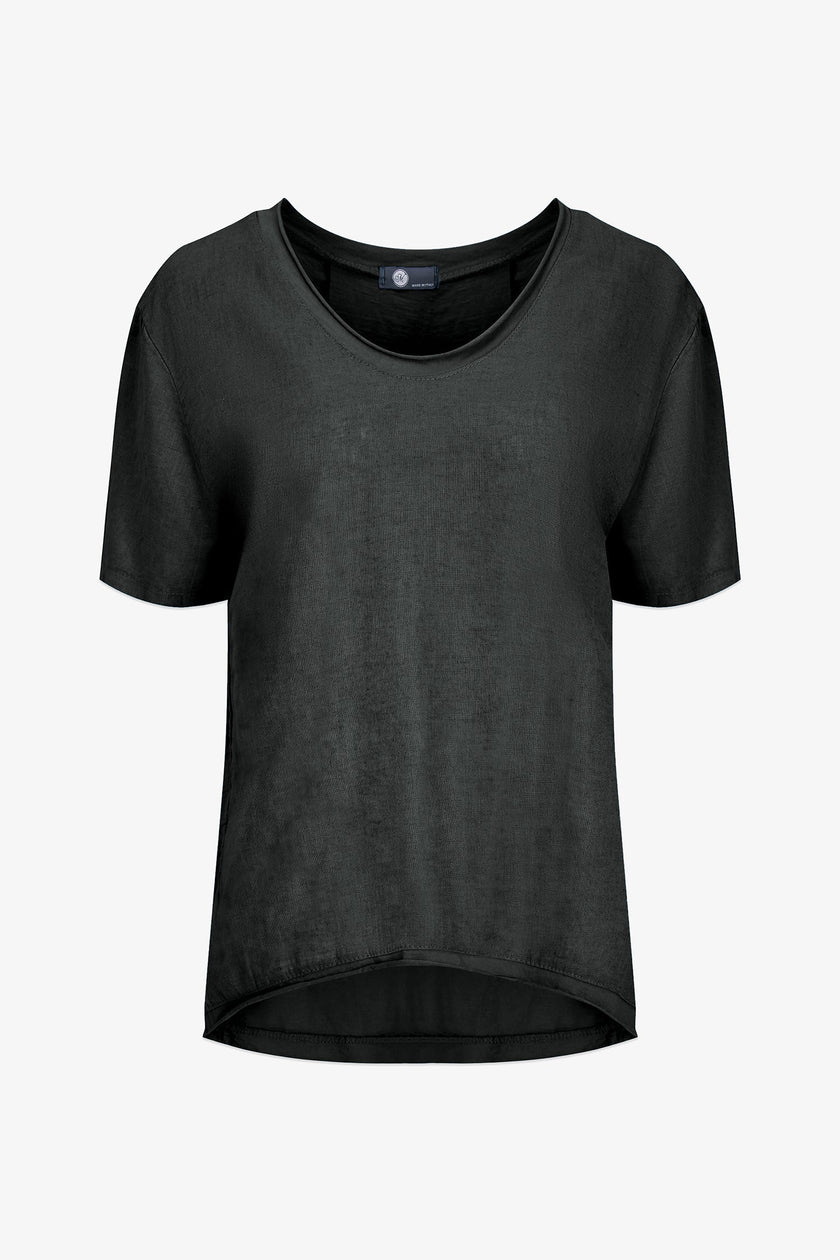Women's Knit Woven Combo Top