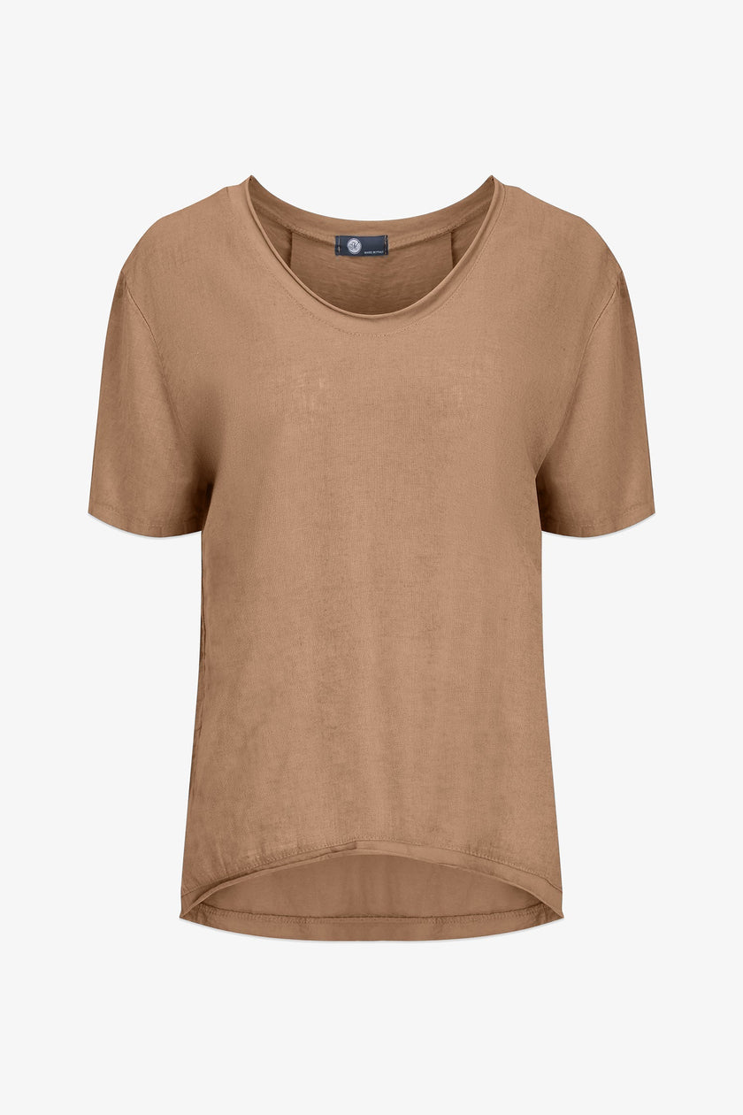 Women's Knit Woven Combo Top