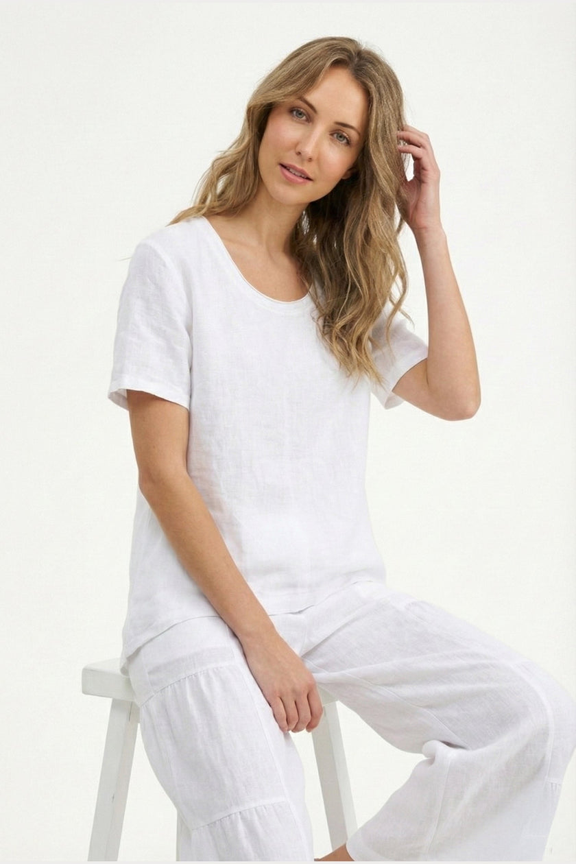 Women's Knit Woven Combo Top