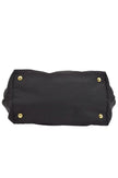 PRADA Tessuto Fiocco Ribbon Nylon Leather Hand Tote Bag Black 7620K