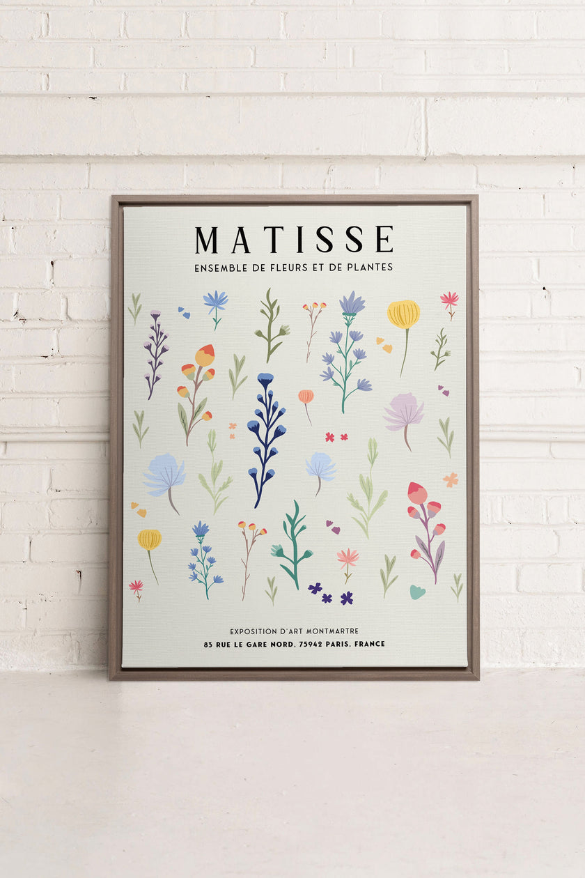 ENSEMBLE DE FLEURS, Oeuvre sur toile étirée