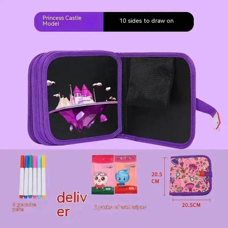 Children's Early 10-sided Education Picture Book Double-sided Graffiti Drawing Board Portable Children Drawing Coloring Book