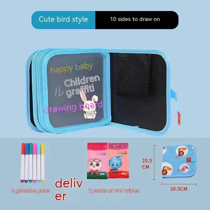 Children's Early 10-sided Education Picture Book Double-sided Graffiti Drawing Board Portable Children Drawing Coloring Book