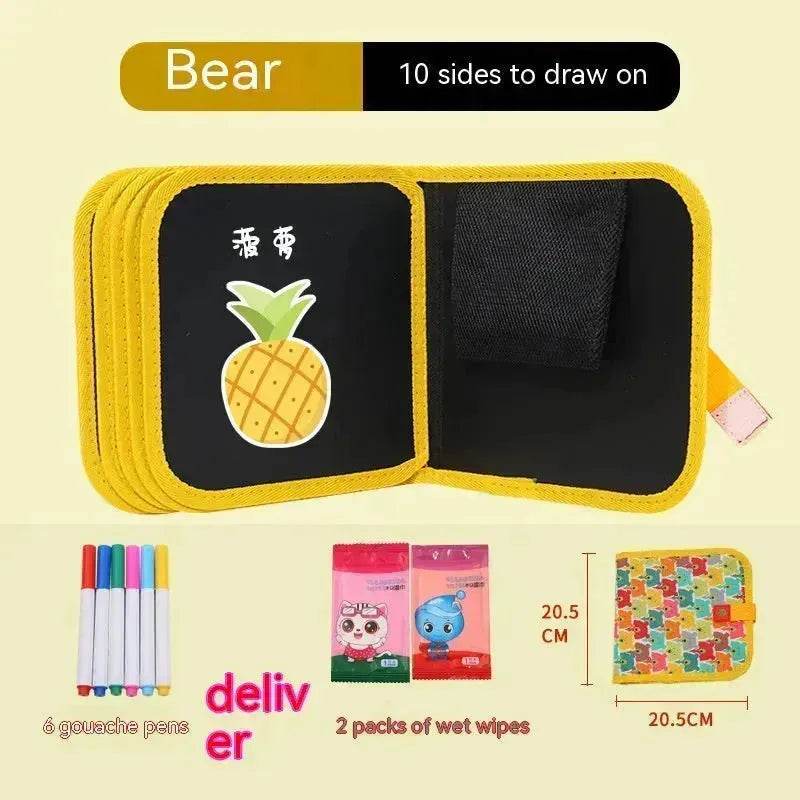 Children's Early 10-sided Education Picture Book Double-sided Graffiti Drawing Board Portable Children Drawing Coloring Book