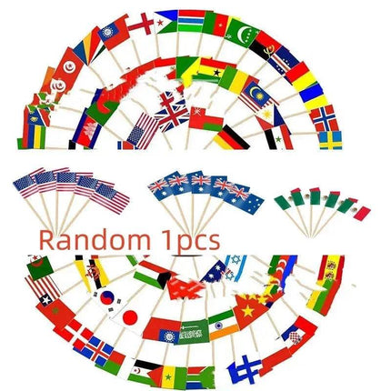 100 Countries Decorative Paper Toothpick Dessert steak Cake flag 🚩