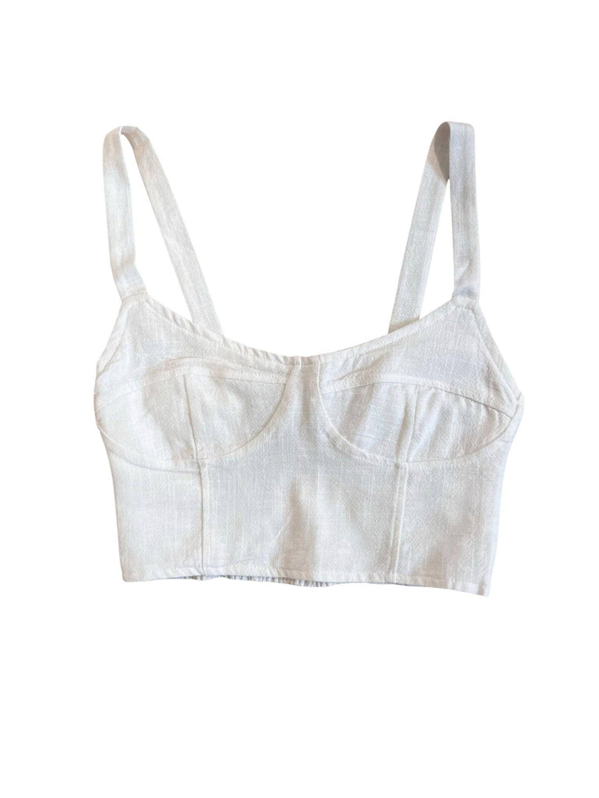 100% Organic Fabric Crop Top - White