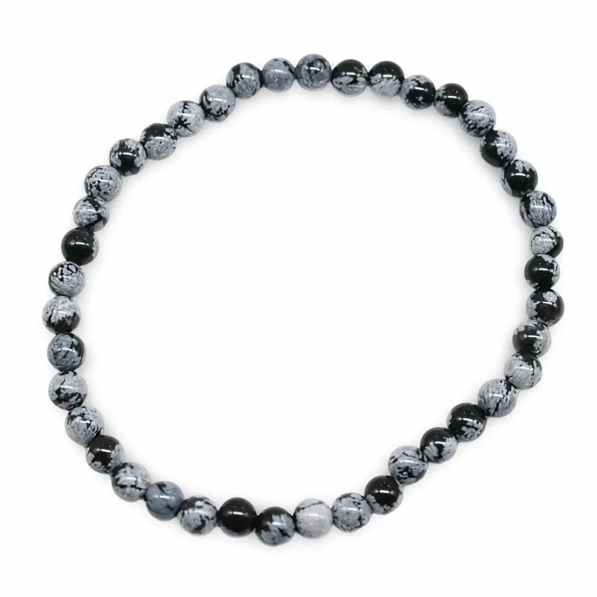 Bracelet - Snowflake Obisidian - 4mm
