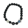 Bracelet - Natural Black Agate - Constellation - Fatima Hand - 8mm