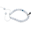 Bracelet - 2Pcs Set - Natural Howlite & Black Onyx with Evil Eye - Braided Matching Bracelets