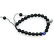 Bracelet - 2Pcs Set - Natural Howlite & Black Onyx with Evil Eye - Braided Matching Bracelets