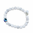 Bracelet - 2Pcs Set - Natural Howlite & Obsidian with Evil Eye - Matching Bracelets