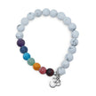 Bracelet - Howlite & 7 Chakras with Om Charm - 8mm