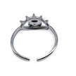Ring -  Black Agate - Evil Eye - Adjustable