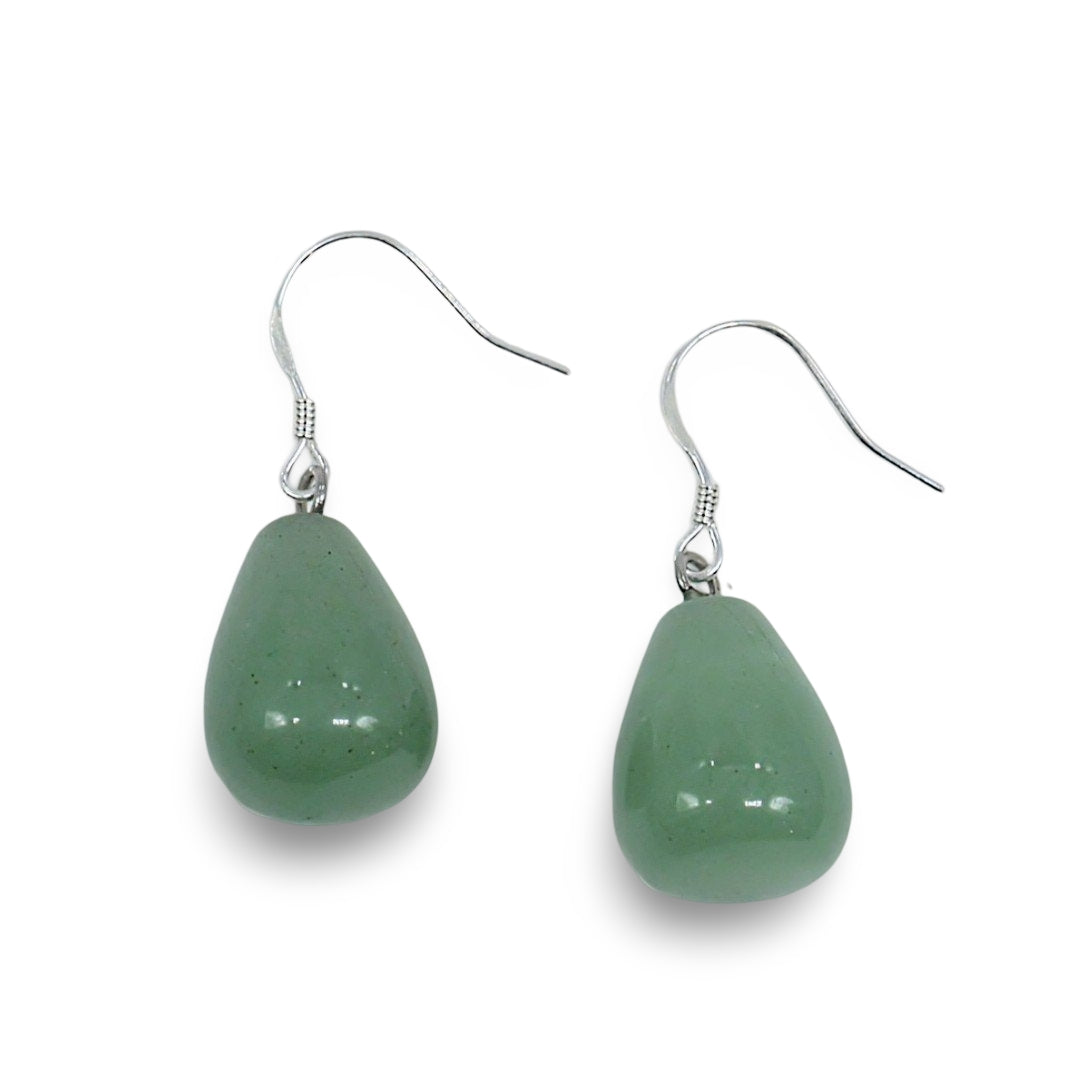 Earring - Natural Stone with 925 Sterling Silver Earring Hooks