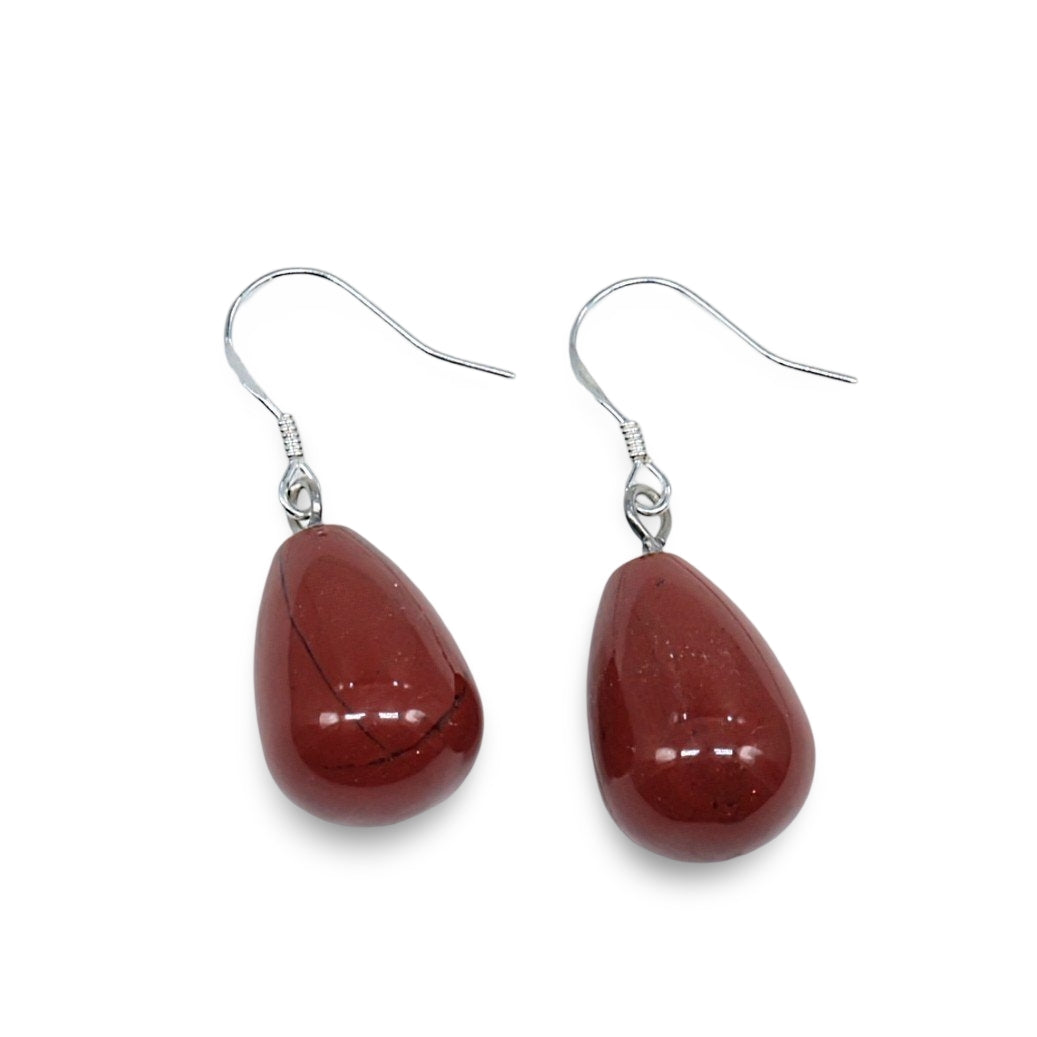 Earring - Natural Stone with 925 Sterling Silver Earring Hooks