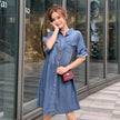 Casual Short sleeve Loose denim dress