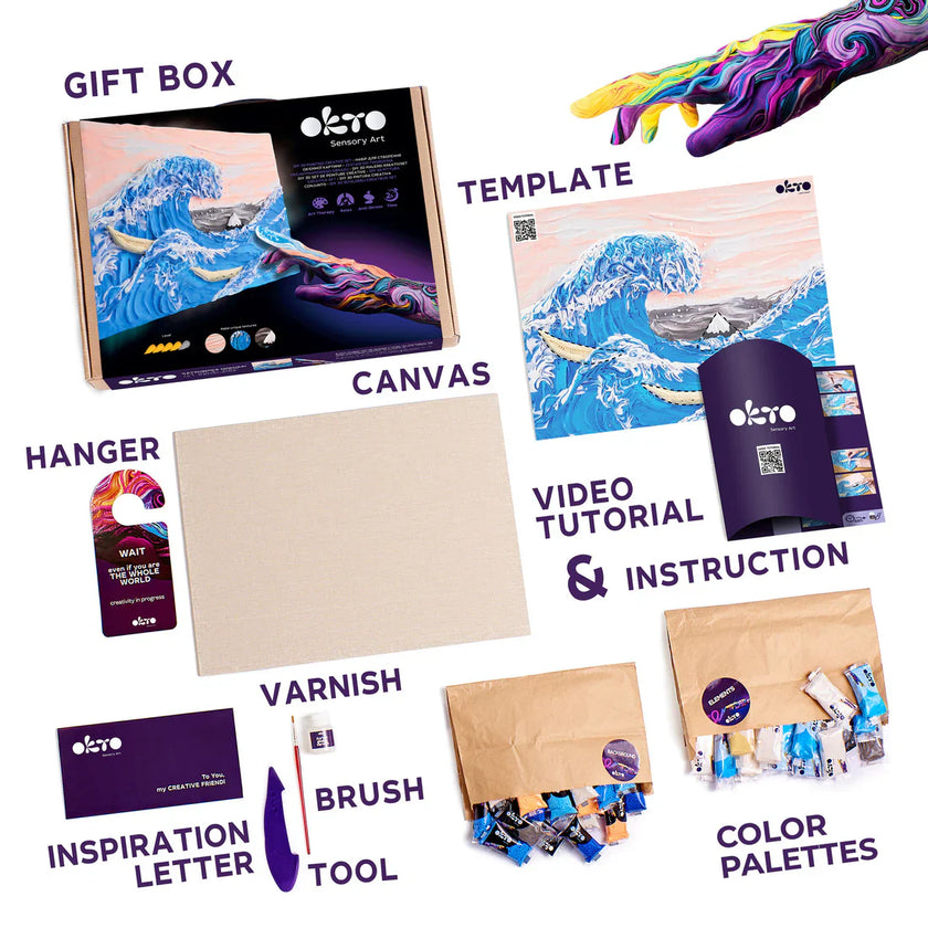 OKTO - DIY 3D CREATIVE PAINTING SET - THE BIG WAVE IN KANAGAWA