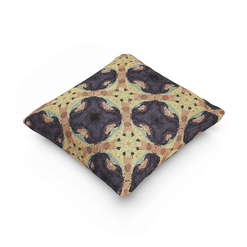 Geometric Mosaic Pattern Woven Pillow | Boho Tile Throw Cushion