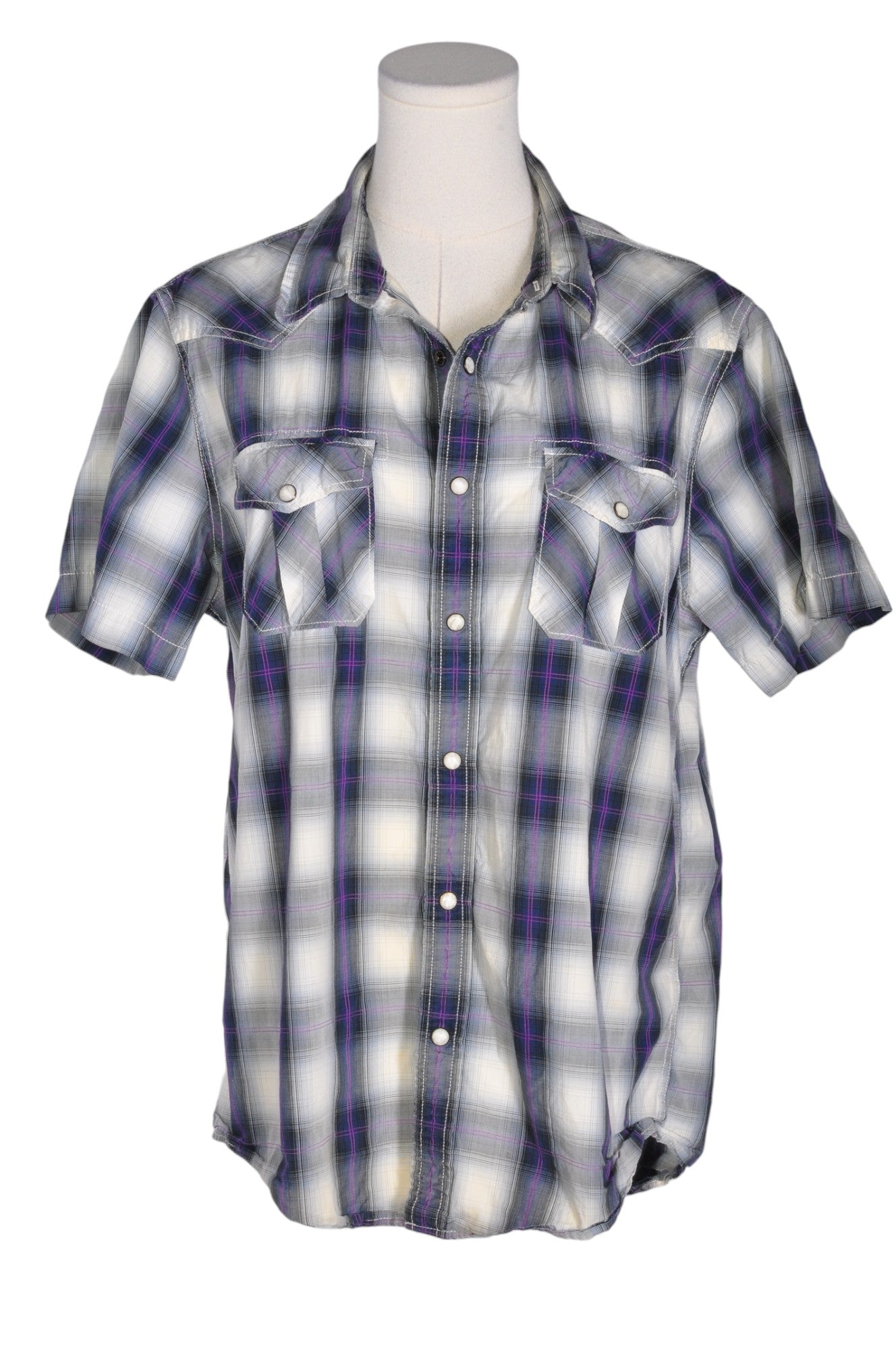 AMERICAN EAGLE Men Button Down Tops Regular fit in Gray - L