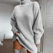 Winter Solid Mini Jumper Dress Turtleneck Sweater Dress