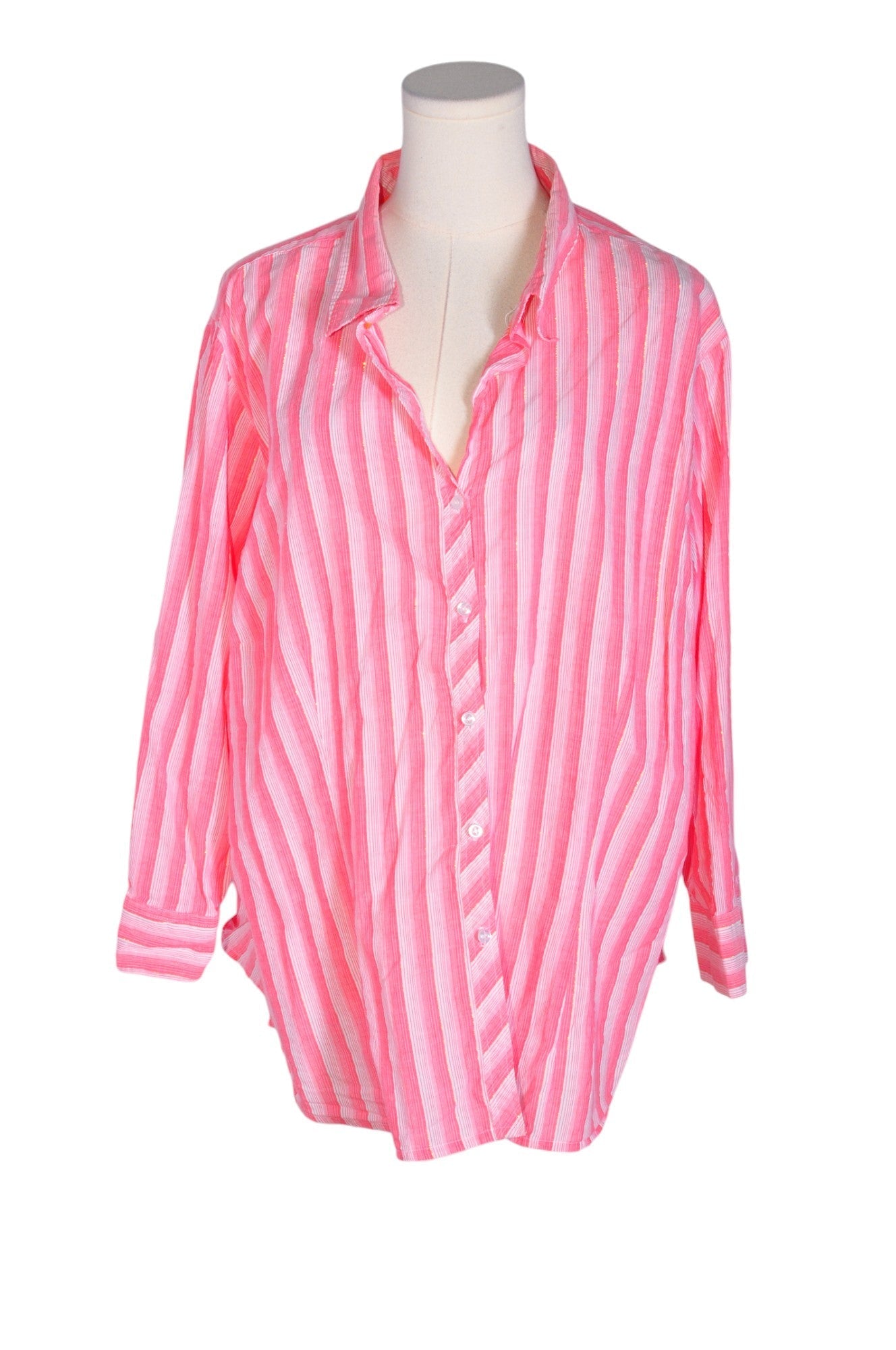 IZOD Women Button Down Tops Regular fit in Pink - 2X