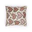 Pink Heart Pattern Woven Pillow | Boho Valentine Decorative Throw